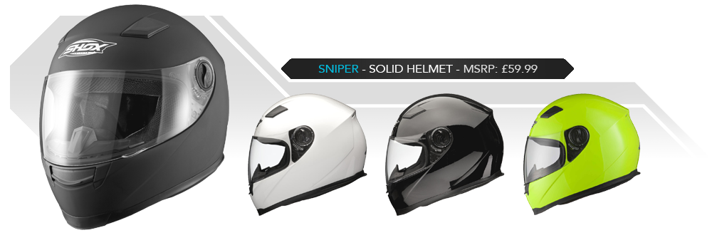 Shox Sniper Solid Motorcycle Helmet 